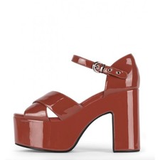 Jeffrey Campbell Sevrine Dusty Rust Patent Leather Sandals Size 9