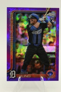 2025 Topps Chrome Logofractor Jace Jung #225 Purple 048/250 Detroit Tigers RC