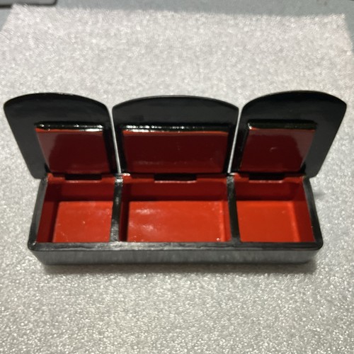 USSR Handpainted Black Lacquer Box  RUSSIAN Church 3 COMPARTMENT - Bild 5 von 9