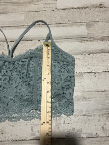 Aerie Lace Sheer Bralette M Medium dusty blue NWOT bra lounge active - Picture 9 of 9