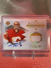 2023-24 Ultimate Rookie Signature Premium Materials Dustin Wolf /65 Calgary