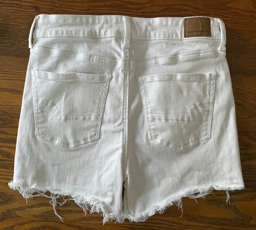 Pantalones Cortos American Eagle Talla 8 Blanco Denim Corte Súper Elásticos-Tiro Alto - Imagen 2 de 5