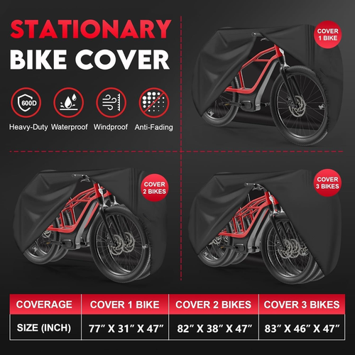 Zettum 600D Copertura Bici Rivestimento PU per 1 - Stazionaria 1 Bici - Base - Foto 4 di 7