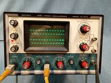 HEATHKIT DUAL TRACE OSCILLOSCOPE MODEL IO-4510 + 2 Tektronix Probes + Manuals