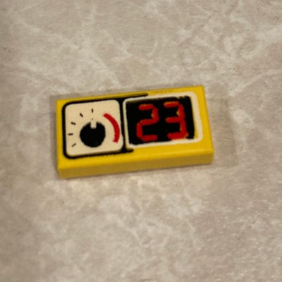 LEGO Tile Gauge Red Digital '23' on Black Background Pattern 3069px9 3069bpx9