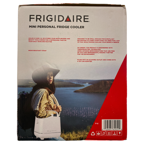 Frigidaire Mini Personal Fridge Beverage Cooler, 6 Cans, White - Picture 2 of 2