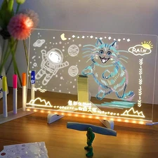Children's Luminous Drawing Board, LED Note Board with Colors, Light Board for D
