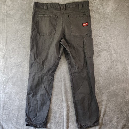 Milwaukee Pants Men 36x32 Gray Straight Leg Workwear Tools Work Resistant Pocket - Picture 5 of 9