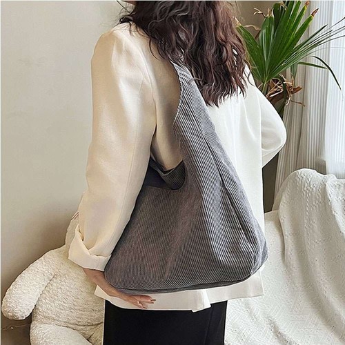 Women’s Medium Size Corduroy Shoulder Bag Retro Crossbody Hobo Handbag Tote Bag - Bild 1 von 10