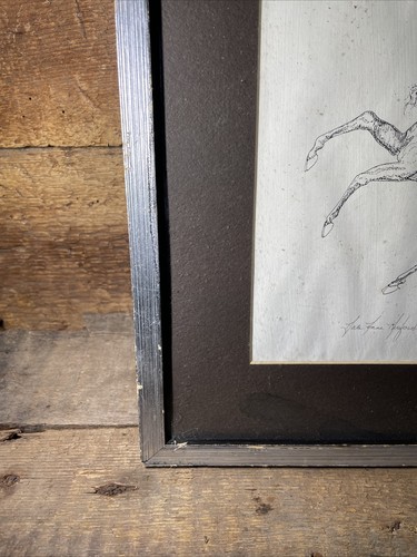 Original Pen Drawn Unicorn 9x6 1/2" Black Ink By Gale Jane Guiford (?) - Bild 8 von 10