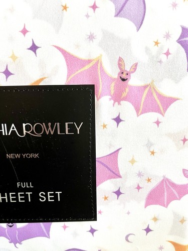 Cynthia Rowley Happy Bats Pastel Full Size 4 Piece Sheet Set Brand New - Bild 5 von 6