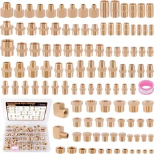 111Pcs Hose Pipe Fitting Assortment Kit, NPT Adapter, Reducer Bushing, Hex Nippl