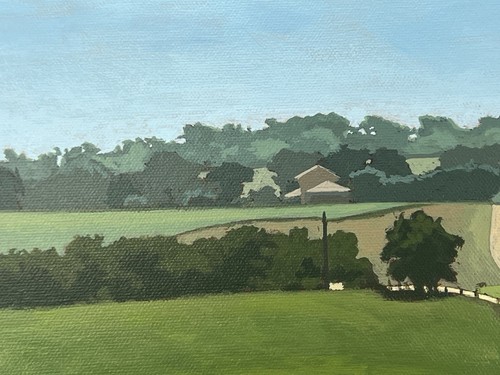 Jim Hopper Acrylic On Canvas Painting Green Field In Ohio Farm Country 15x19” - Picture 8 of 13