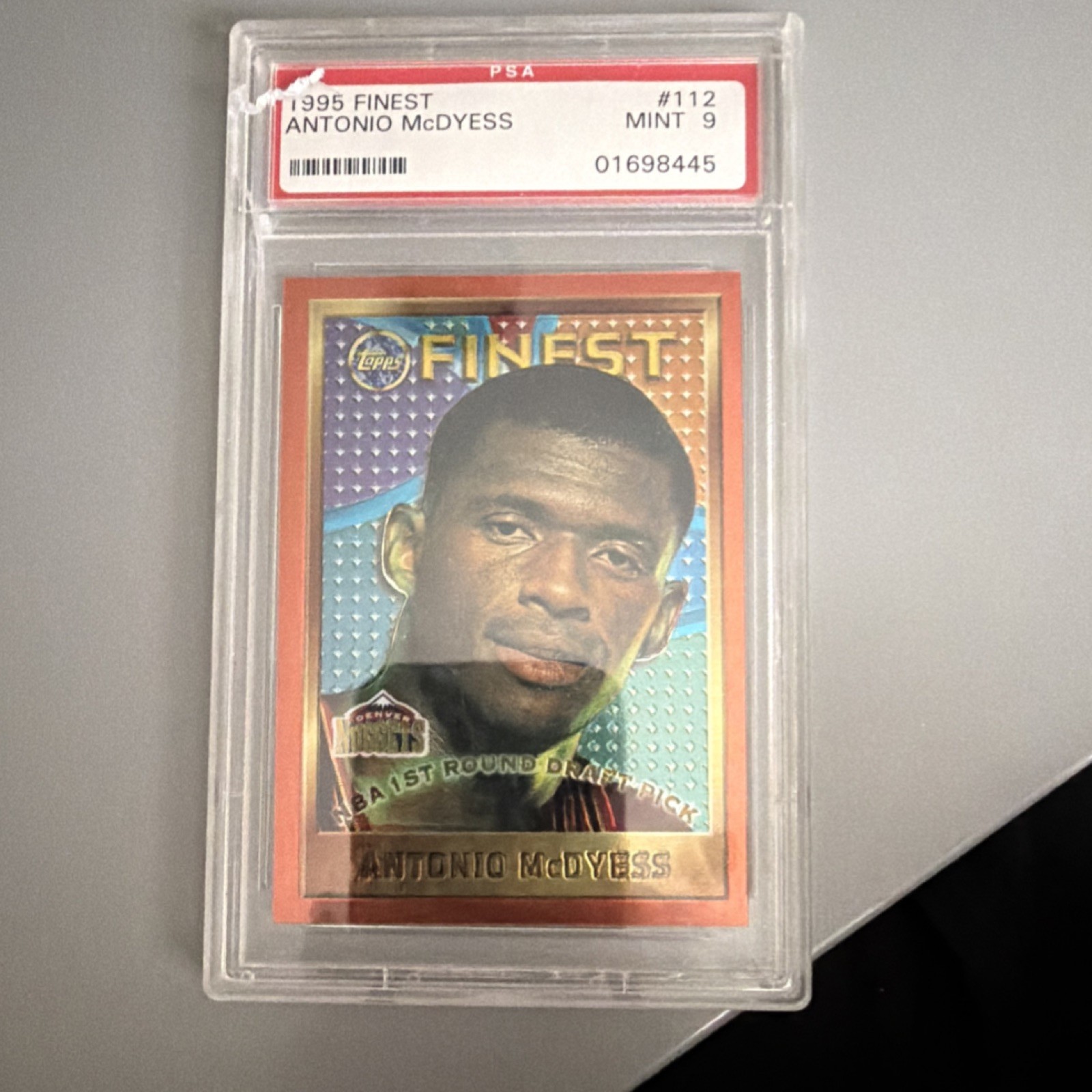 Topps Finest Antonio McDyess Rookie #112 Denver Nuggets PSA 9 Basketball 1995-96