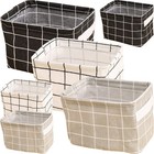  6pcs Desktop Storage Fabric Basket Foldable Design Storage Box Home Desktop
