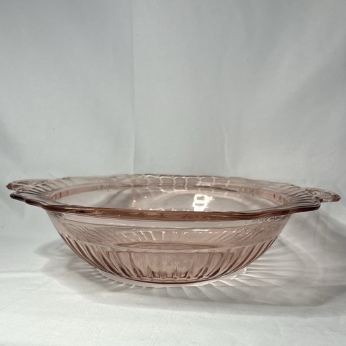 Anchor Hocking Vertiefung Glas Rosa Mayfair Offen Rosengriff Servierschüssel - Bild 5 von 8