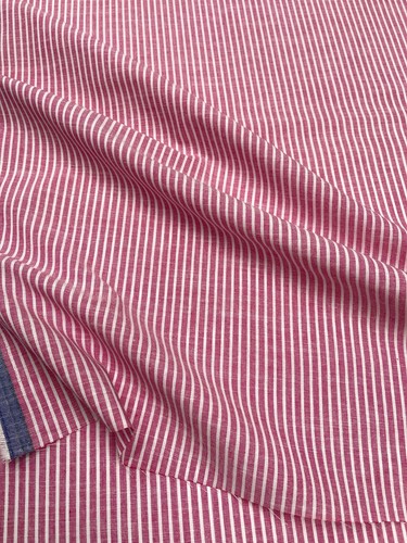 Loro Piana Linen Shirting Fabric Red White Striped Summertime Twill Cloth 2.0m - Picture 11 of 22