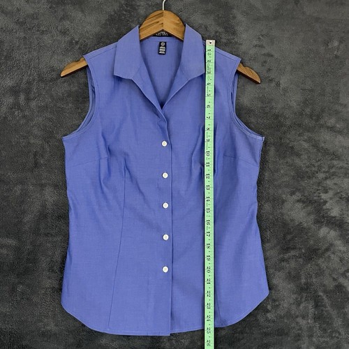 Jones New York Women's Blue Sleeveless Button Down Shirt SZ/Small - Picture 11 of 14