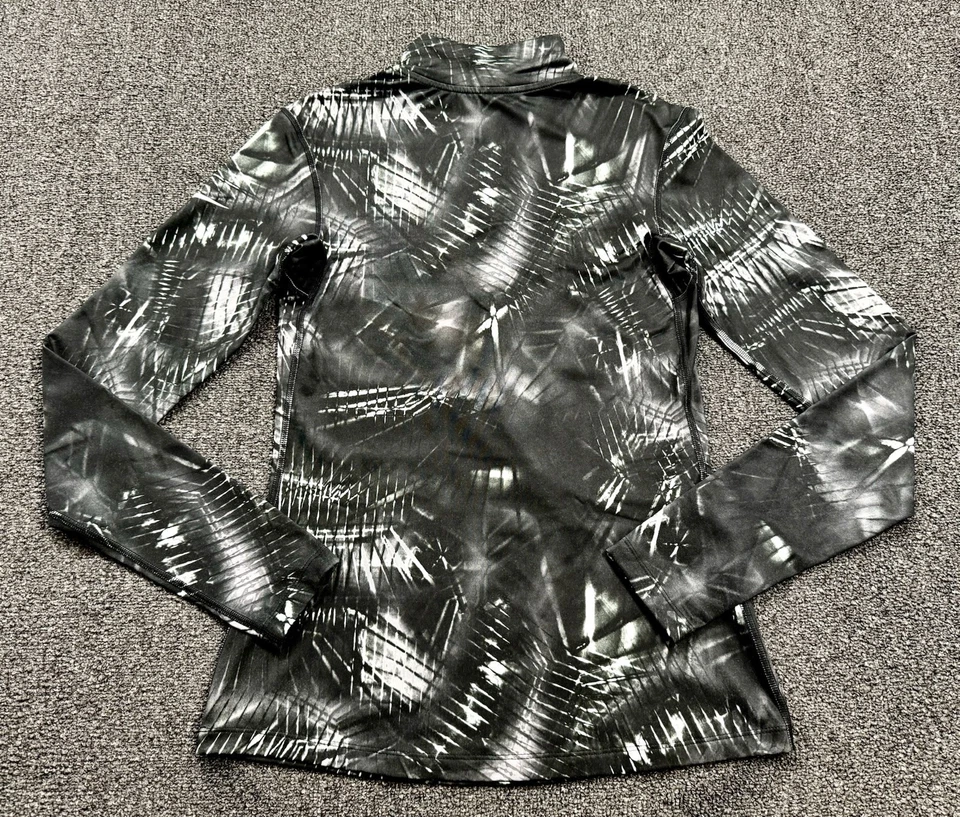 Camisa Nike Damas Pro Cálida Dri-Fit 1/4 Cremallera Manga Larga Negra Blanca Talla Med Foto 3 de 4