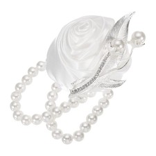 Wrist Corsage Artificial Flower Bracelets, 2.4 x 2.8 Inch White