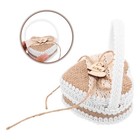 Ringträgerbox: Kleiner Jutekorb für Eheringe, Schmuckschatulle für