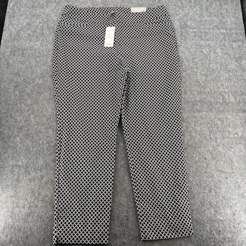 Chicos Slimming Brigitte Slim Ankle Hose 3.5R schwarz weiß Print geometrisch NEU