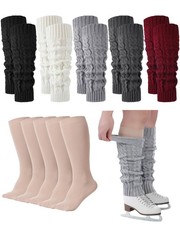 10 Pairs Skating Leg Warmer for Women Girls Knitted Long Leg Warmers Boot