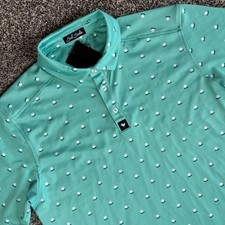 NWT Bad Birdie Golf Polo Men's Aim Point Dusty Jade Short Sleeve Performance