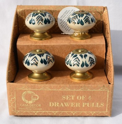 Casa Decor - Home Design Concepts - Set of 4 - CERAMIC DRAWER PULLS - New