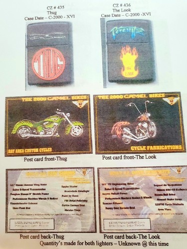 Zippo Camel Motorcycle Tour Dave Simmons THUG 2000 CZ 435 Lighter 100 Made - Picture 9 of 15