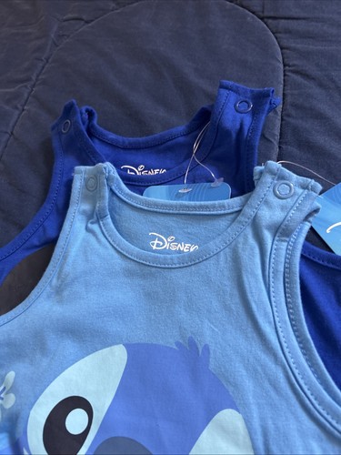 Disney Bebé 12 Meses Clásico Mickey y Stitch Body Suit Cierre a Presión Set 2 - Imagen 7 de 9