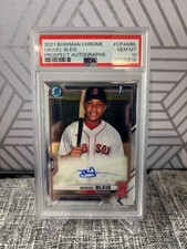 MIGUEL BLEIS 2021 Bowman Chrome 1st AUTO PSA 10 Red Sox