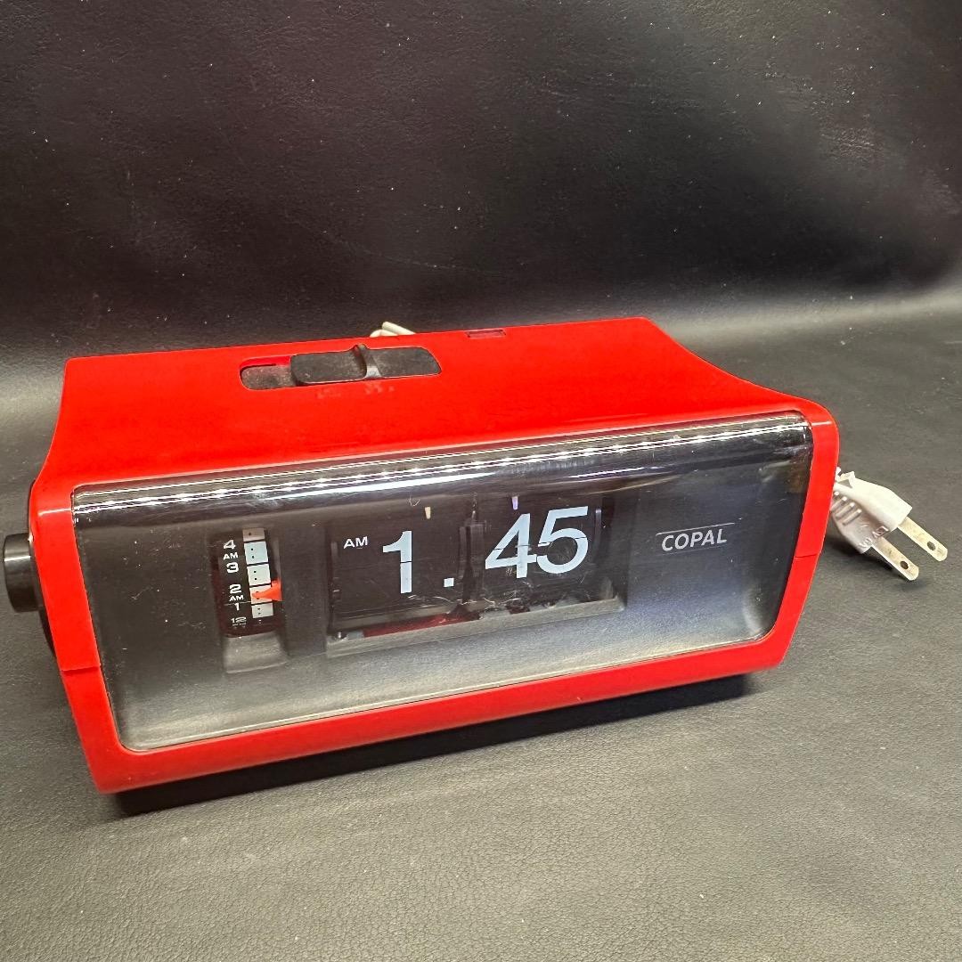COPAL RP-243 Flip Clock Red Retro Tested Working Japan Collector