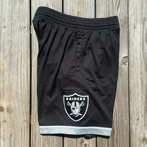 Men’s Mitchell & Ness NFL Oakland Raiders Mesh Shorts Black Large - Picture 4 of 8