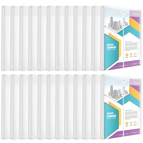 24 Pack Clear Plastic Envelopes with String Closure,A4/US Letter Size,Poly Re...