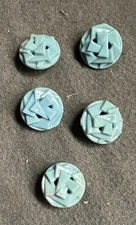 #690 Vintage 5 BABY BLUE BUTTONS Plastic Shank 3/4"