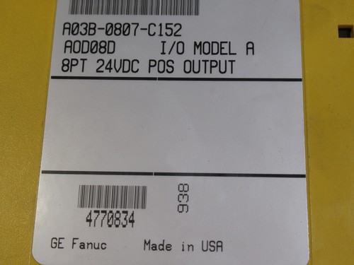 Fanuc A03B-0807-C152 I/O Module 8PT 24VDC POS Output W/Out Cover NEW - Picture 2 of 3