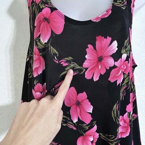 Vintage Royal Creations Made in Hawaii Etuikleid 80er 90er rosa Blumen Slinky XL - Bild 8 von 8