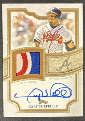 2026 Topps Gary Sheffield Flagship Auto Patch #TFAP-GSH 12/50 Braves TRI-COLOR