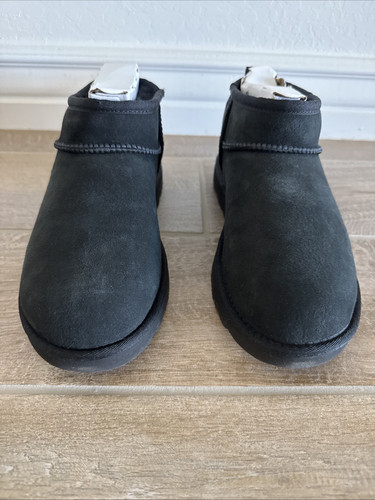 UGG Women's Classic Ultra Mini Boots, Black, US 7 NEW - Picture 2 of 10