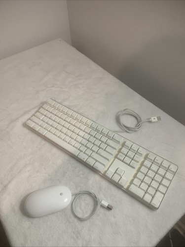 Genuine & Vintage Apple A1048 Keyboard and Apple A1152 Mighty Mouse - White - Picture 4 of 18