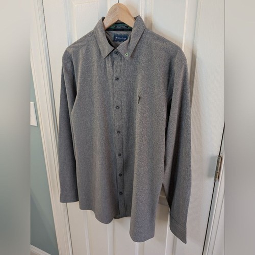 William Murray Golf klassisches Langarm Button Down Hemd grau Medium - Bild 9 von 12