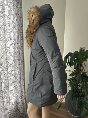 Aritzia Babaton Julian Parka Goose Down Fill Faux Fur Hood Gray Sz L - Picture 6 of 12