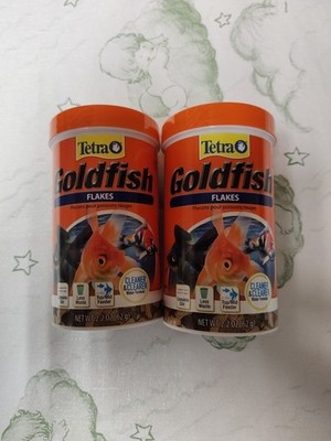 Tetra Goldfish Fish Food VITAMIN C FLAKES 62g Complete Diet CLEANER WATER 2 Pack