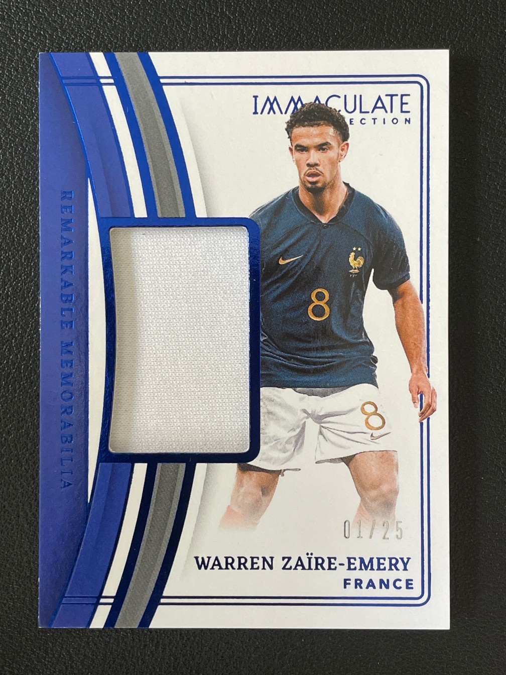 Warren Zaire-Emery 2023-24 Panini Immaculate Remarkable Memorabilia Blue 01/25