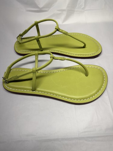 Sandalias planas Bernardo para mujer de cuero verde con tira trasera talla 7M - Imagen 2 de 6