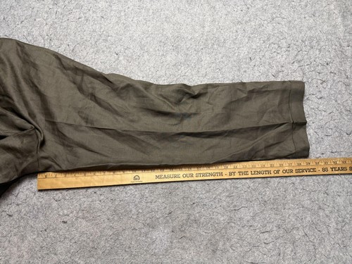 Polo Ralph Lauren Pants Mens 34x29 Olive Green Linen Flax Dalton Pleated Italy - Picture 8 of 12