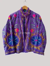 Boho  Suzani Jacket Handmade Embroidery Coat Festival Gypsy Style