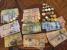 Central & South American Currency Lot, Notes & Coins, See Description for Totals