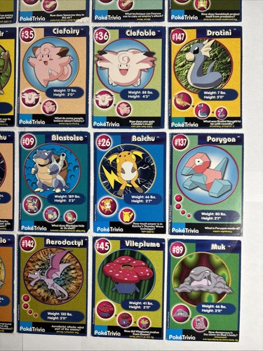 25x PokeTrivia Pokemon Movie Promo Card Lot Blastoise Pikachu Clefairy Legendary - Picture 4 of 12